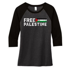 Palestine flag Palestine Free Palestine Gaza Flag Women's Tri-Blend 3/4-Sleeve Raglan Shirt