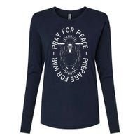 Pray For Peace Prepare For War Womens Cotton Relaxed Long Sleeve T-Shirt