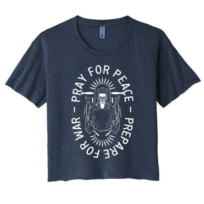 Pray For Peace Prepare For War Women's Crop Top Tee