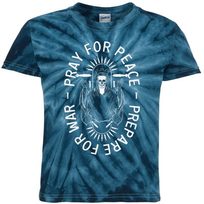 Pray For Peace Prepare For War Kids Tie-Dye T-Shirt