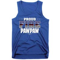 Proud Fire Pawpaw Thin Red Line Us Flag Firefighter Grandpa Gift Tank Top