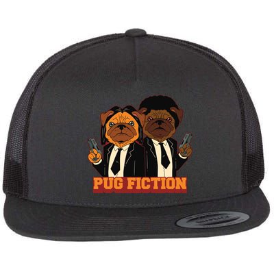 Pug Fiction Flat Bill Trucker Hat