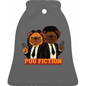 Pug Fiction Ceramic Bell Ornament