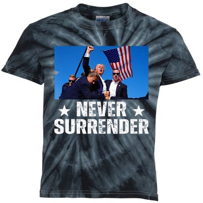 Pray For President Trump Never Surrender God Bless Trump Kids Tie-Dye T-Shirt