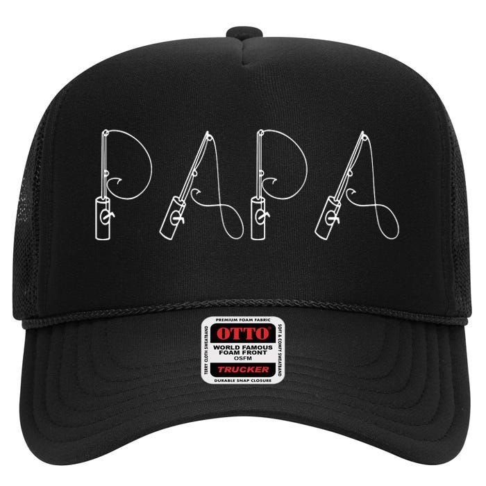 Papa Fishing High Crown Mesh Back Trucker Hat