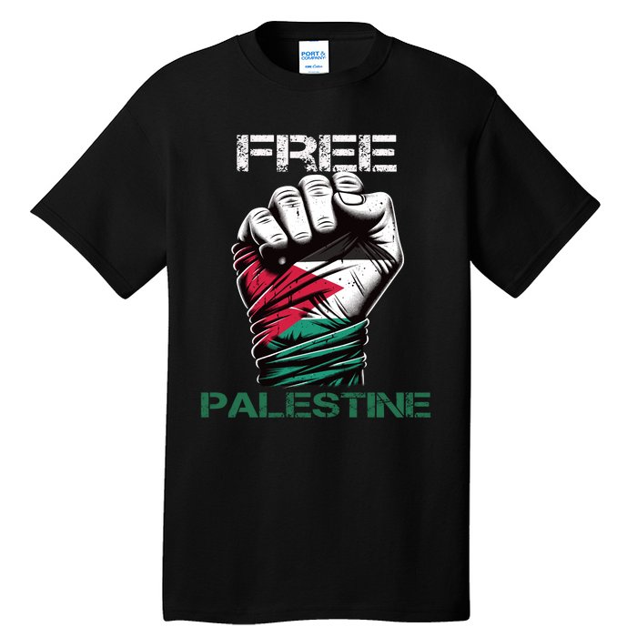 Palestine Free Palestine In Arabic Free Gaza Palestine Flag Design Tall T-Shirt