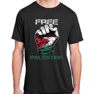 Palestine Free Palestine In Arabic Free Gaza Palestine Flag Design Adult ChromaSoft Performance T-Shirt