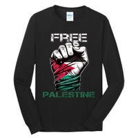 Palestine Free Palestine In Arabic Free Gaza Palestine Flag Design Tall Long Sleeve T-Shirt