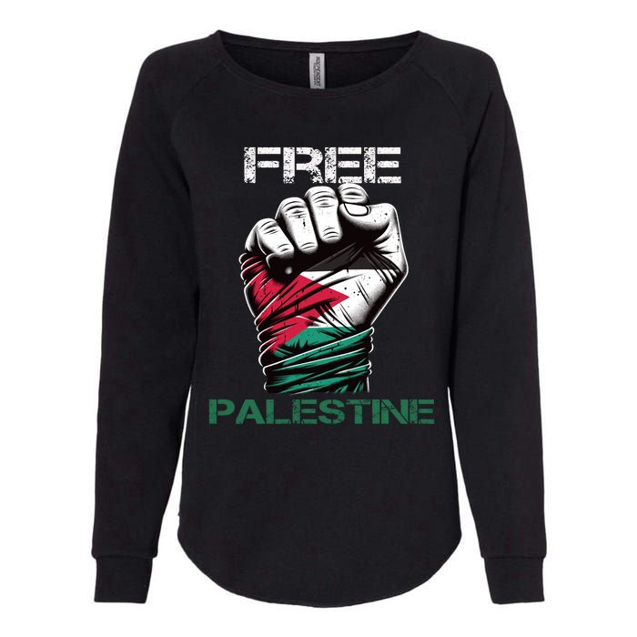 Palestine Free Palestine In Arabic Free Gaza Palestine Flag Design Womens California Wash Sweatshirt