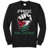 Palestine Free Palestine In Arabic Free Gaza Palestine Flag Design Tall Sweatshirt