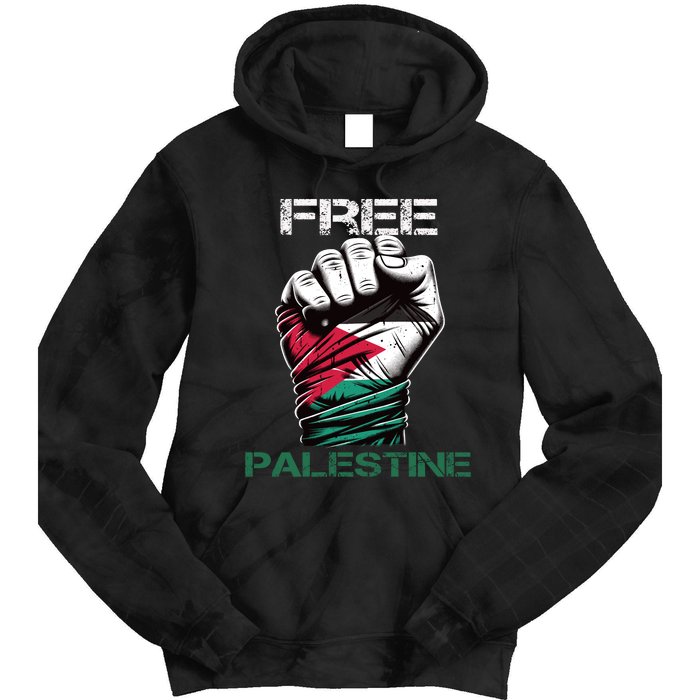 Palestine Free Palestine In Arabic Free Gaza Palestine Flag Design Tie Dye Hoodie