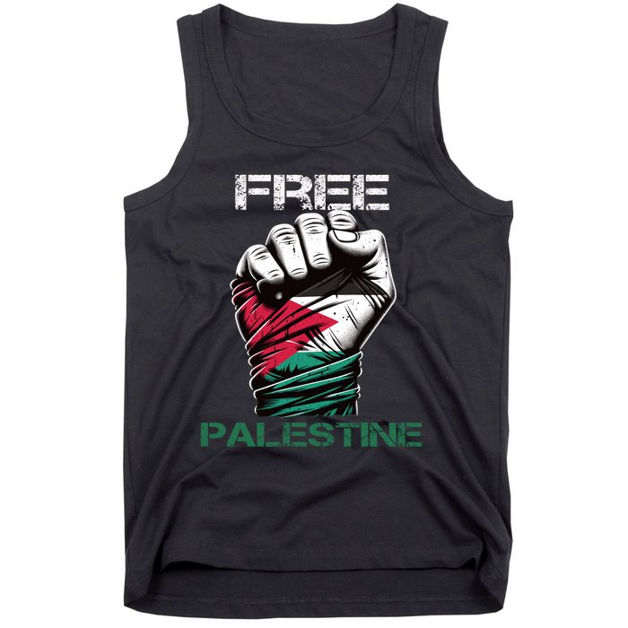 Palestine Free Palestine In Arabic Free Gaza Palestine Flag Design Tank Top