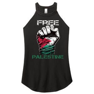 Palestine Free Palestine In Arabic Free Gaza Palestine Flag Design Women's Perfect Tri Rocker Tank