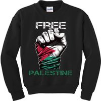 Palestine Free Palestine In Arabic Free Gaza Palestine Flag Design Kids Sweatshirt