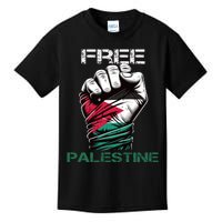 Palestine Free Palestine In Arabic Free Gaza Palestine Flag Design Kids T-Shirt