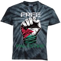 Palestine Free Palestine In Arabic Free Gaza Palestine Flag Design Kids Tie-Dye T-Shirt