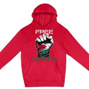 Palestine Free Palestine In Arabic Free Gaza Palestine Flag Design Premium Pullover Hoodie