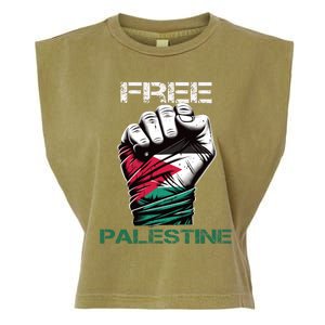 Palestine Free Palestine In Arabic Free Gaza Palestine Flag Design Garment-Dyed Women's Muscle Tee