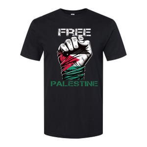 Palestine Free Palestine In Arabic Free Gaza Palestine Flag Design Softstyle CVC T-Shirt