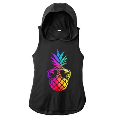 Pineapple Funny Pineapple Hawaii Summer Pineapple Ladies PosiCharge Tri-Blend Wicking Draft Hoodie Tank