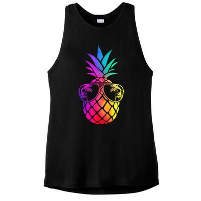 Pineapple Funny Pineapple Hawaii Summer Pineapple Ladies PosiCharge Tri-Blend Wicking Tank