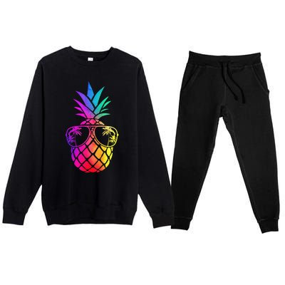 Pineapple Funny Pineapple Hawaii Summer Pineapple Premium Crewneck Sweatsuit Set