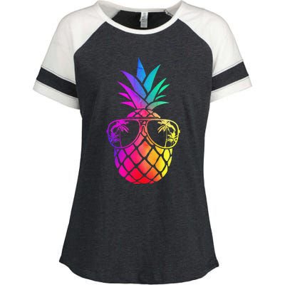 Pineapple Funny Pineapple Hawaii Summer Pineapple Enza Ladies Jersey Colorblock Tee