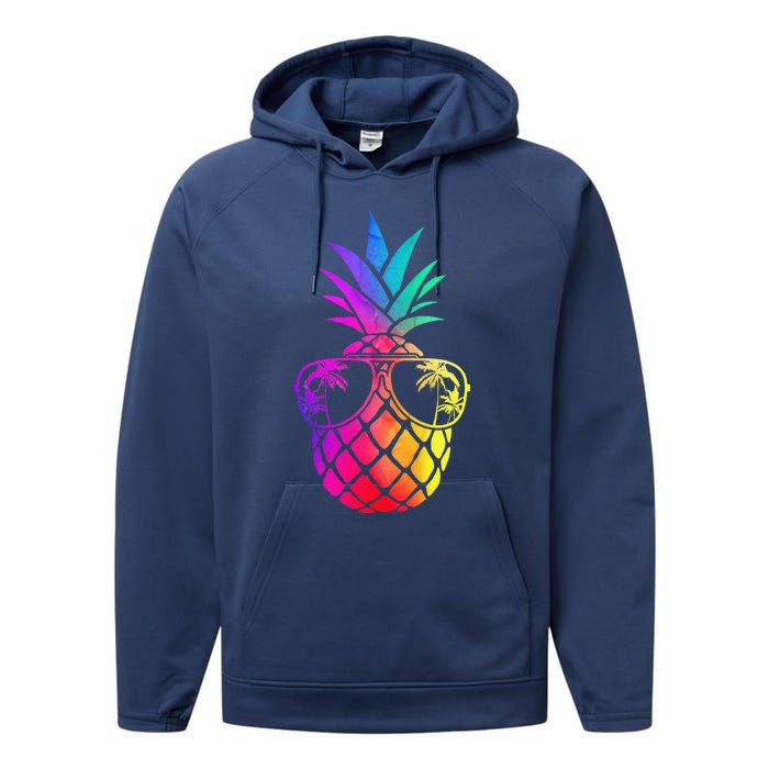 Pineapple Funny Pineapple Hawaii Summer Pineapple Performance Fleece Hoodie