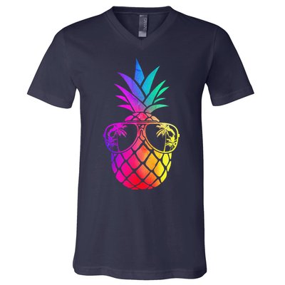 Pineapple Funny Pineapple Hawaii Summer Pineapple V-Neck T-Shirt