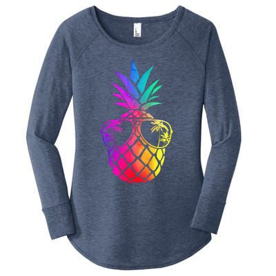 Pineapple Funny Pineapple Hawaii Summer Pineapple Women's Perfect Tri Tunic Long Sleeve Shirt