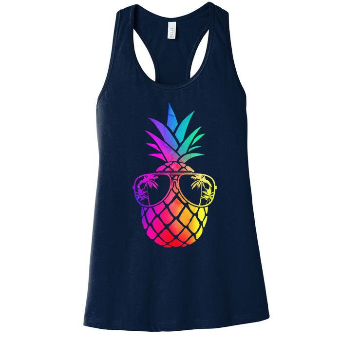 Pineapple Funny Pineapple Hawaii Summer Pineapple Women's Racerback Tank