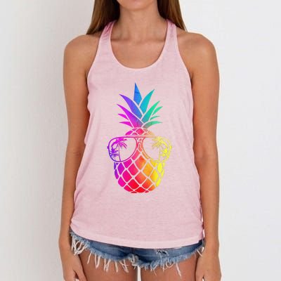 Pineapple Funny Pineapple Hawaii Summer Pineapple Women's Knotted Racerback Tank