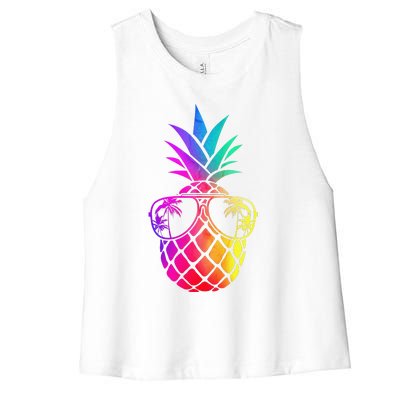 Pineapple Funny Pineapple Hawaii Summer Pineapple Women's Racerback Cropped Tank