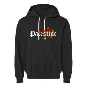 Palestine Free Palestine Free Gaza Palestine Flag Arabic Garment-Dyed Fleece Hoodie