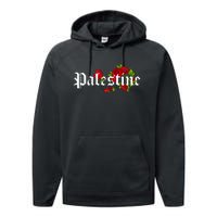 Palestine Free Palestine Free Gaza Palestine Flag Arabic Performance Fleece Hoodie