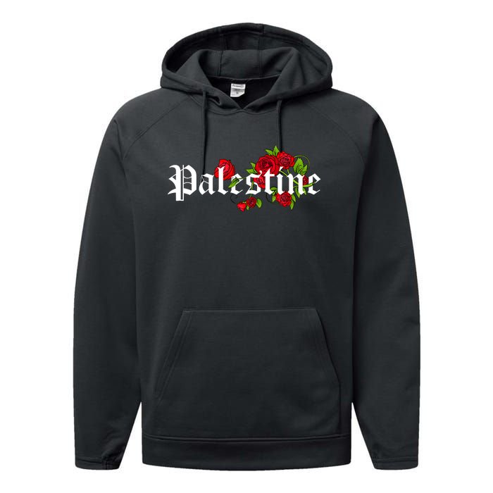 Palestine Free Palestine Free Gaza Palestine Flag Arabic Performance Fleece Hoodie