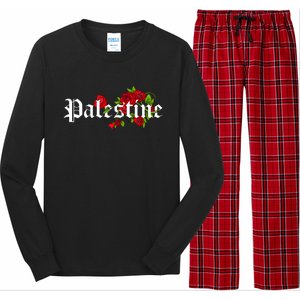 Palestine Free Palestine Free Gaza Palestine Flag Arabic Long Sleeve Pajama Set