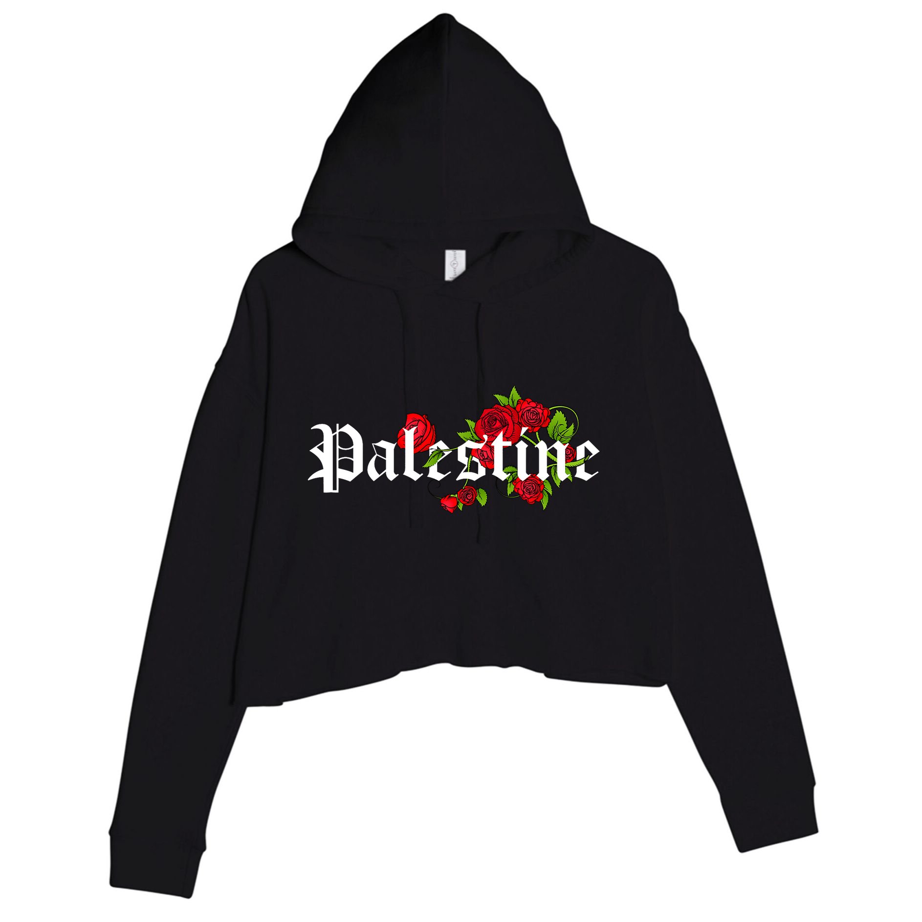 Palestine Free Palestine Free Gaza Palestine Flag Arabic Crop Fleece Hoodie