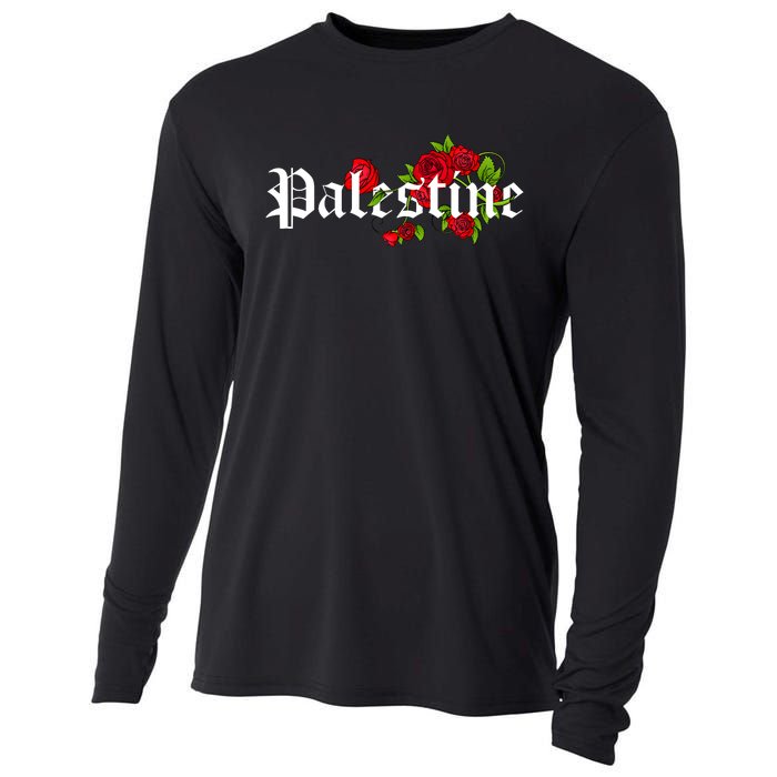 Palestine Free Palestine Free Gaza Palestine Flag Arabic Cooling Performance Long Sleeve Crew