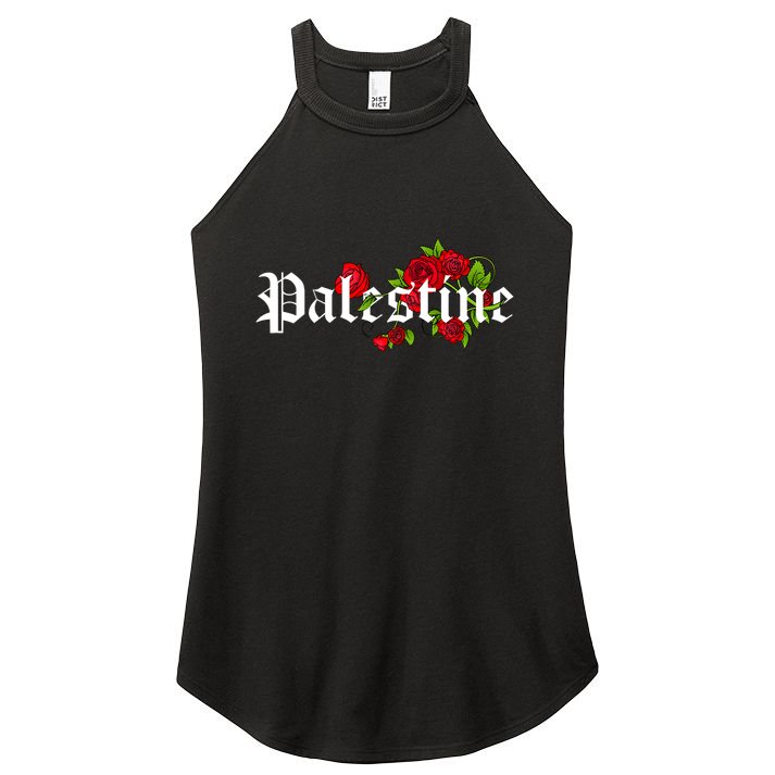 Palestine Free Palestine Free Gaza Palestine Flag Arabic Women's Perfect Tri Rocker Tank