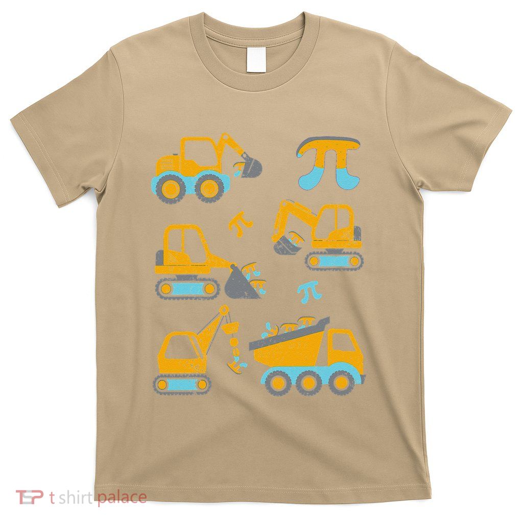 Pi Funny Pi Day 3.14 Construction Trucks .Png T-Shirt