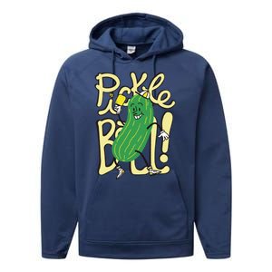 Pickleball Funny Pickle Sport Performance Fleece Hoodie