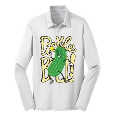 Pickleball Funny Pickle Sport Silk Touch Performance Long Sleeve Polo