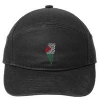 Palestine Free Palestine in Arabic Free Gaza Palestine Flag 7-Panel Snapback Hat