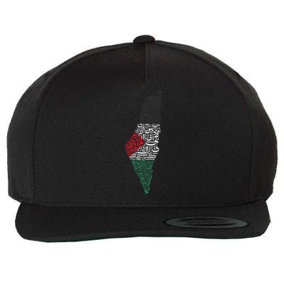 Palestine Free Palestine in Arabic Free Gaza Palestine Flag Wool Snapback Cap