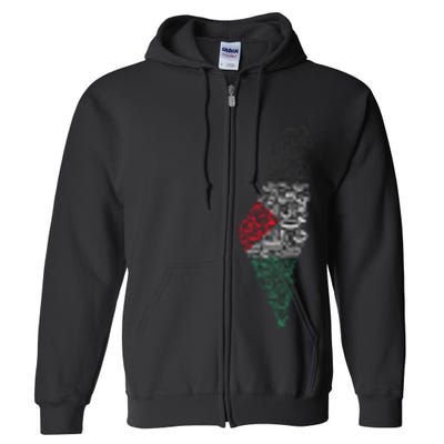 Palestine Free Palestine in Arabic Free Gaza Palestine Flag Full Zip Hoodie