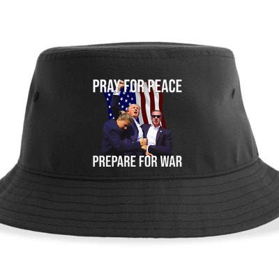 Pray For Peace Prepare For War Protrump Sustainable Bucket Hat