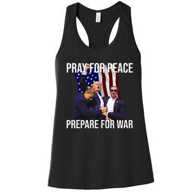 Pray For Peace Prepare For War Protrump Women's Racerback Tank