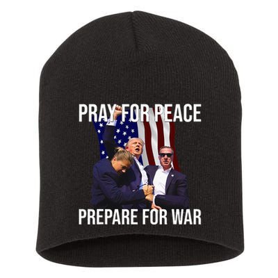 Pray For Peace Prepare For War Protrump Short Acrylic Beanie