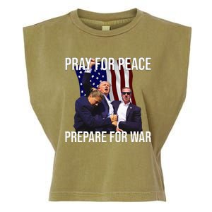 Pray For Peace Prepare For War Protrump Garment-Dyed Women's Muscle Tee